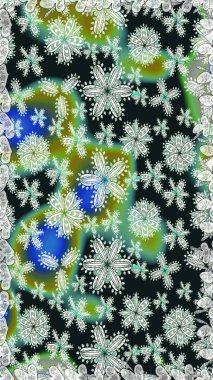 Raster illüstrasyonu. Çiçekli karalama şeklinde Raster çiçek deseni. Gri ve nötr renklerde bahar çiçekleri.