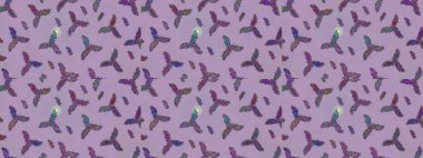 Düz Çiçek Elementleri Tasarım Raster illüstrasyonu. Tarafsız, mor ve mor renkli çiçekler. Çiçek desenli eskiz. Renkli Bahar Teması çizim şablonu.