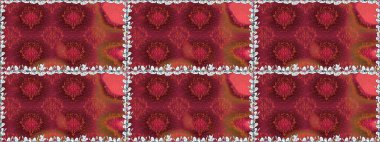 Kırmızı renkte çiçekler. Raster düz çiçekleri pürüzsüz desen. Tasarım hediye paketi, tebrik kartları, posterler ve afiş tasarımı.