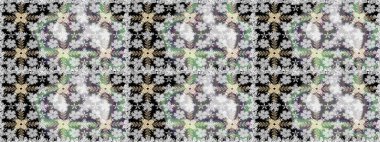 Gri renkli etnik çiçeklerle kusursuz bir desen. Raster Çiçek İllüstrasyon Şirin Tekstil.