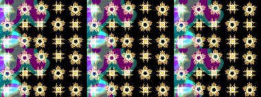 Soyut kışlık siyah, mavi ve nötr süs. Yuvarlak raster kar tanesi. Renkli arka planda izole tatlı kar taneleri. Raster illüstrasyonu. Güzel kar tanesi..