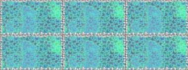 Mavi, yeşil ve tarafsız arka planda kelebekler. Kağıt, kumaş ve ambalaj için uygun. Kusursuz desen. Raster..