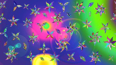 Vadinin mavi renkli çiçekleri. Çiçeksel çizim kalıbının çizimi.