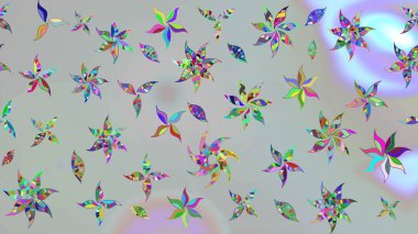 Suluboya tarzında gri renkli çiçekler. Çiçek izi. Suluboya çizim deseni.