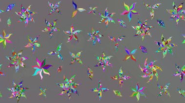 Gri renkli çiçekler. Raster düz çiçek çizim deseni. Tasarım hediye paketi, tebrik kartları, posterler ve afiş tasarımı.