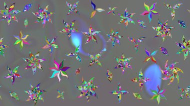 Gri renkli çiçek çizimi. Gri renkli çiçekler. Şatafatlı bahar bahçesi dokusu. Çiçek deseni. Raster illüstrasyonu.