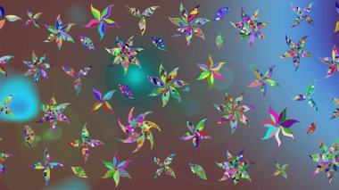 Kahverengi renkli etnik çiçeklerin olduğu zarif bir eskiz modeli. Raster Çiçek İllüstrasyonu güzel tekstil..