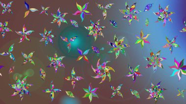 Nazik romantik baskı. Raster güzel bir çiçek deseni çizmiş. Tatil havası. Bahar mevsimi. Kahverengi renkte çiçekler.