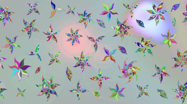 Raster illüstrasyonu. El çizimi. Çiçekli, yapraklı, çiçek desenli çizim..