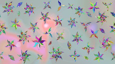 Çizim çiçek deseni duvar kâğıdı olarak kullanılabilir. Raster illüstrasyonu. Gri renkli çiçekler.