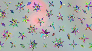 Gri renklerde bahar çiçekleri. Raster çiçekleri klasik tarzda çizilmiş. Raster illüstrasyonu. Çiçekli yumuşak çizim deseni.