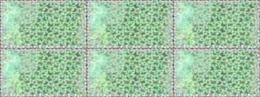 Renkli folklorlu, kelebekli kusursuz desen. Paketleme, kağıt ve kumaş için uygun. Yeşil arka planda renkli kelebekler.