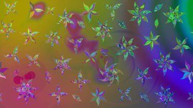 Çiçekli eskiz deseni. Yeşil renkli çiçekler. Suluboya çizimi. El çizimi.