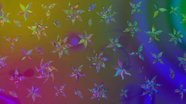 Raster illüstrasyonu. Suluboya çiçekli çiçek deseni. Kahverengi renkli güzel tekstil.