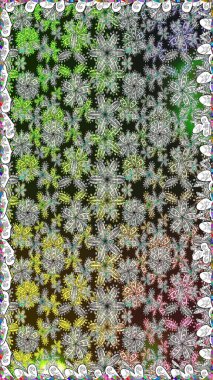 Gri renklerde bahar çiçekleri. Çiçek ve yapraklı karalama şeklinde Raster çiçek deseni. Raster illüstrasyonu.