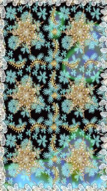 Çizgi sanatı tasarım şablonu için kusursuz sınır. Doğu tarzı element. Davetiyeler, kartlar, web sayfası için Raster illüstrasyon. Altın desenli çiçek dekoru. Tarafsız renklerde altın element.