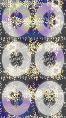 Renkli arka planda izole kar taneleri. Kış kar tanesi, raster arka plan. Raster illüstrasyonu. Yüzey için tekrarlanan doku, ambalaj kağıdı, gri, nötr ve mor renkler.