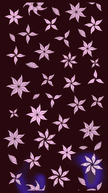 Hediye ambalaj kağıdı, tebrik kartları, posterler ve pankart tasarımı. Kahverengi renkli çiçekler. Raster düz çiçek çizim deseni.