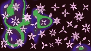 Robot resim. Küçük renkli çiçekler. Çiçekli bahar çiçekleri. Küçük çiçekte güzel bir desen. Moda baskıları için zarif bir şablon. Motley illüstrasyonu.