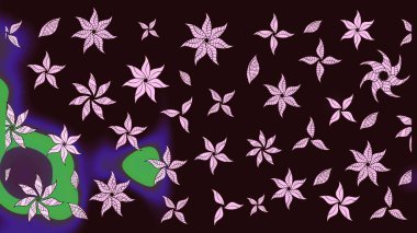 Karalama çiçeği. Renkli Bahar Teması eskiz kalıbı. Raster illüstrasyonu. Güzel kumaş deseni. Zentangle soyut çiçekleri. Düz Çiçek Elementleri Tasarımı.