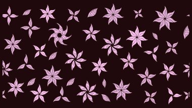 Raster illüstrasyonu. Kahverengi renkli çiçekler. Renkli Bahar Teması eskiz kalıbı. Çiçekli çiçek deseni, suluboya. Düz Çiçek Elementleri Tasarımı.