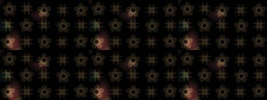 Siyah, kahverengi ve gri renkli kristal kar taneleri. Raster illüstrasyonu.