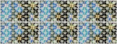 Retro tekstil tasarım koleksiyonu. Çiçekli ipek eşarp. Gri üzerine gri. El çizimi çiçek unsurları olan soyut, dikişsiz raster deseni. 1950 'ler-1960' lar motifleri.