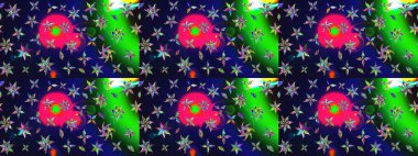 Renkli grunge soyut arkaplanı kologri çiçeklerle süslüyor. Parmak izi, kumaş, duvar kâğıdı, tekstil için raster dokusu. Nakış desenli çiçek deseni..