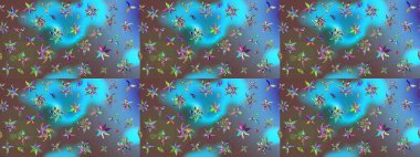 Mavi renkli çiçekler. Düz Çiçek Elementleri Tasarımı. Çiçekli eskiz çizimi. Renkli Yaz Teması çizim şablonu.