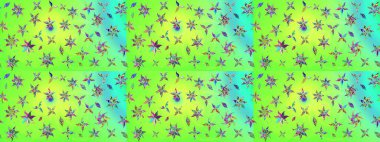 Yumuşak, bahar çiçekli arka plan. Çiçekli karalama şeklinde Raster çiçek deseni. Yeşil renkte çiçekler.