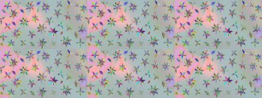 Suluboya, elle çizilmiş. Raster illüstrasyonu. Eskiz arkaplan modeli. Gri yapraklı yabani çiçekler.