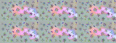 Raster stili kumaş deseni. Çiçekler suluboya çizim deseni.