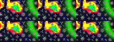 Gri renkli çiçekler. Raster illüstrasyonu. El çizimi çiçekli soyut çizim deseni.