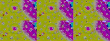 Raster çiçek desenli çiçek deseni, yapraklar, dekoratif elementler, sıçrama, lekeler, el çizimi kontur çizgileri ve Doodle çizim stili, grafik raster çizim çizimi.