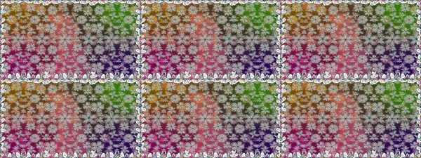 Düz Çiçek Elementleri Tasarımı. Güzel kumaş deseni. Renkli Yaz Temalı Kusursuz Arkaplan. Raster illüstrasyonunda trendsiz çiçek deseni.