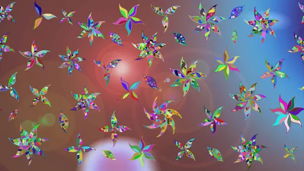 Kahverengi renkli çiçekler. Raster illüstrasyonu. Raster illüstrasyonu. Çiçek desenli çizim. Asya tekstil tarzında.