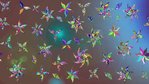 Nazik romantik baskı. Raster güzel bir çiçek deseni çizmiş. Tatil havası. Bahar mevsimi. Kahverengi renkte çiçekler.