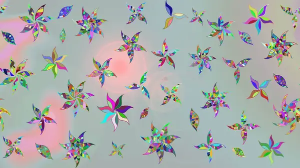 Elle boyanmış suluboya resim çizimleri, çiçekler ve bitkiler. Gri renkli çiçekler.