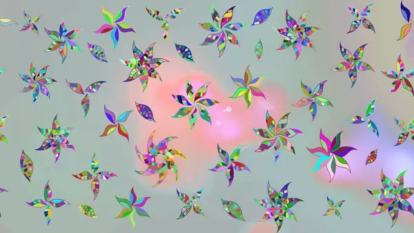 Raster illüstrasyonu. Gri renkli Asya tekstili. Suluboya çiçekli çiçek deseni.