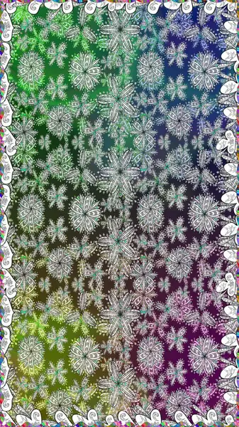 Elle boyanmış suluboya, dikişsiz çiçekler ve bitkiler. Gri renkli çiçekler.