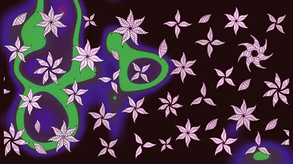 Robot resim. Küçük renkli çiçekler. Çiçekli bahar çiçekleri. Küçük çiçekte güzel bir desen. Moda baskıları için zarif bir şablon. Motley illüstrasyonu.