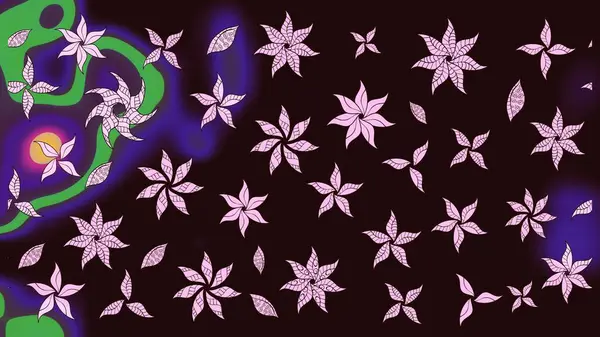 Renkli Bahar Teması eskiz kalıbı. Düz Çiçek Elementleri Tasarımı. Kahverengi renkli çiçekler. Sevimli çiçek raster deseni.