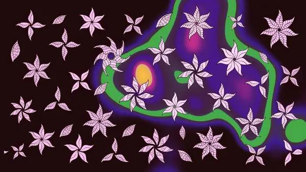 Soyut etnik raster çizim kalıbı. Arkaplan dokusu, duvar kağıdı, kahverengi renkli çiçek teması. Kabile sanatı boho baskısı, klasik çiçek arkaplanı.