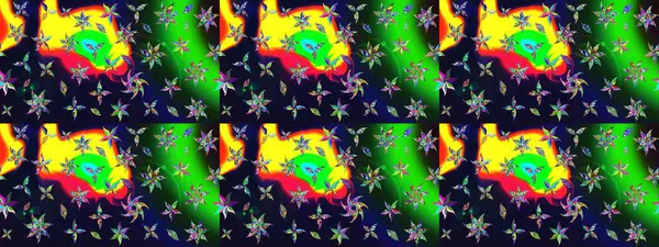 Gri renkli çiçekler. Raster illüstrasyonu. El çizimi çiçekli soyut çizim deseni.