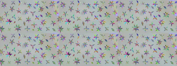 Renkli Yaz Temalı eskiz kalıbı. Sevimli çiçek raster deseni. Düz Çiçek Elementleri Tasarımı. Gri renkli çiçekler.