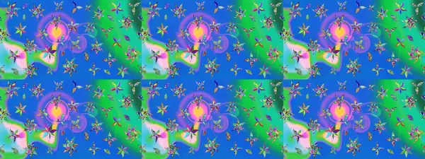 Güzel kumaş deseni. Renkli Bahar Teması eskiz kalıbı. Asya tekstil tarzında. Raster illüstrasyonu. Düz Çiçek Elementleri Tasarımı. Çiçek desenini çiz.