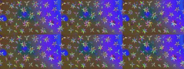 Çiçekli çiçek deseni, suluboya. Raster deseni. Küçük çiçekte güzel bir çiçek deseni..