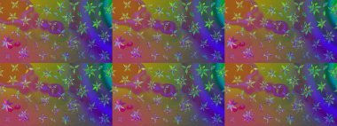 Çiçeksel çizim kalıbının yansıması. Vadinin çiçekleri kahverengi renklerde.