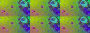 Miles Fleur, süslü püslü bir süs. Tomurcukları papatya çiçekleri olan sevimli bir çiçek deseni. Raster illüstrasyonu. Kumaş, tekstil, duvar kağıdı baskısı için. Eski usul. Taslak arkaplan.