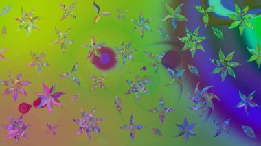 Yeşil renkli çiçekler. Gömlek baskısı için çiçek boyası. Çiçek eskiz kalıbı geçmişi.